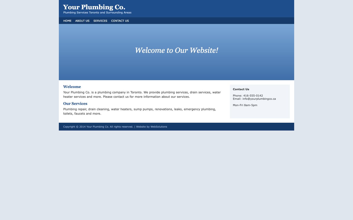 Your Plumbing Co. website today