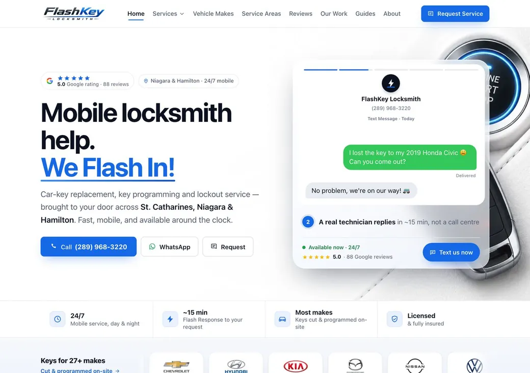 FlashKey Locksmith website
