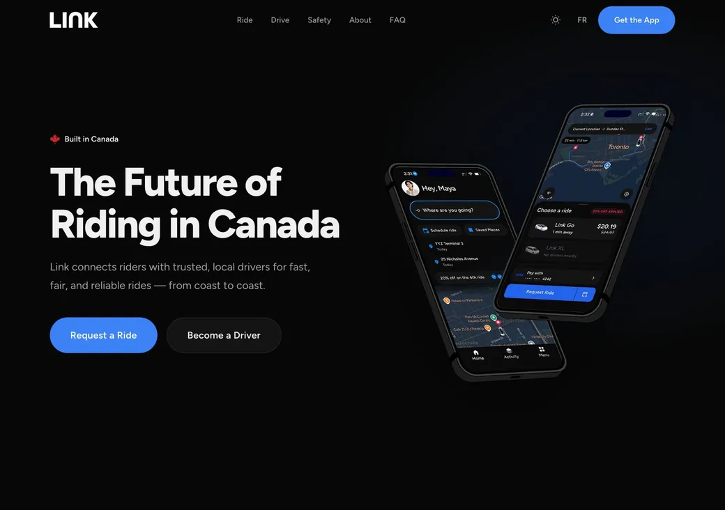 LinkRide website